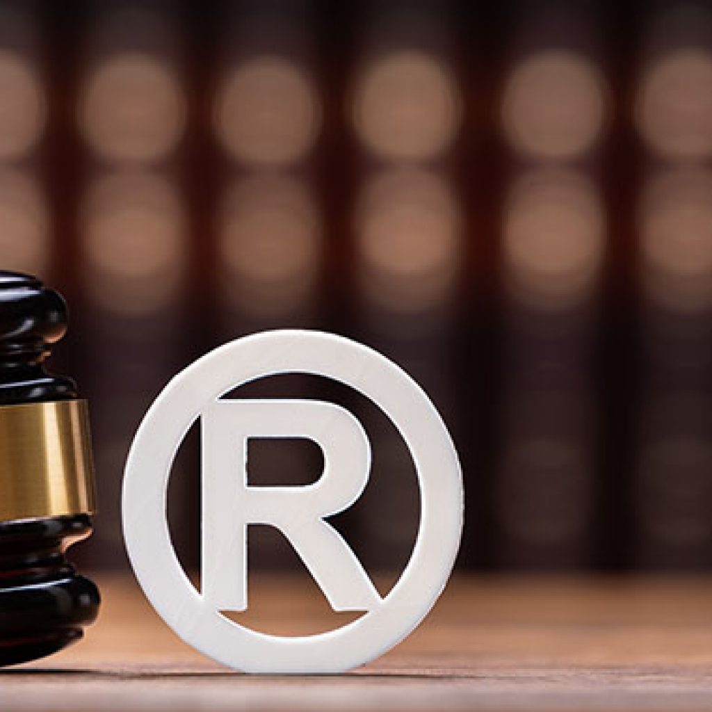 Close-up Of Judge Mallet Near Trademark Copyright Symbol